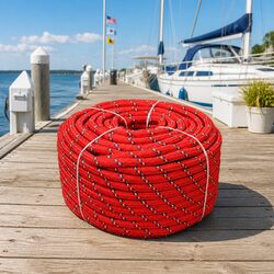 Marine Rope Polypropylene 10mm 50m Red Sailing Boating Yachting Dock Line