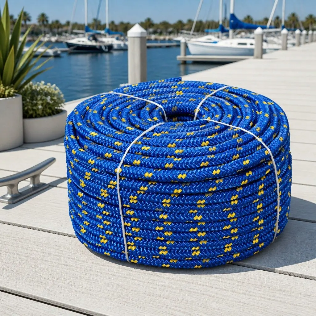 Marine Rope Blue 12mm 50m Polypropylene Floating Durable Weather Resistant