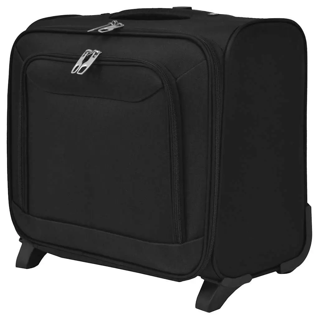 Trolley Suitcase Black Carry-On 2 Wheels Telescopic Handle Travel Luggage