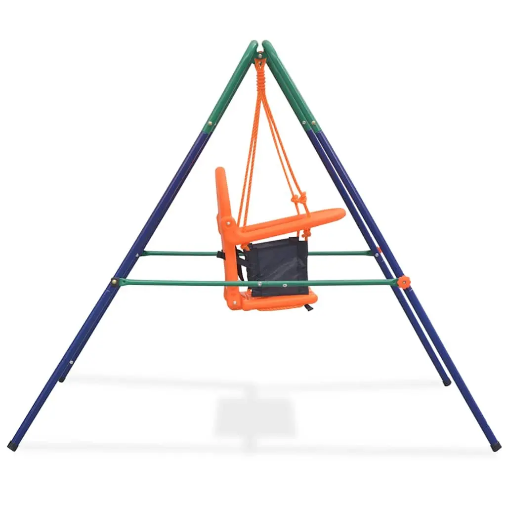Toddler Swing Set Orange High Back Seat Safety Harness Outdoor Play Equipment