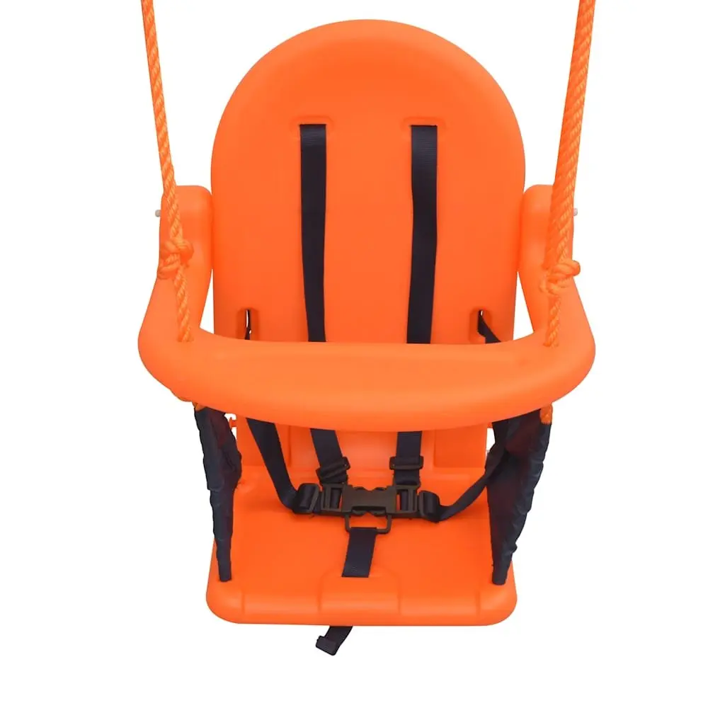 Toddler Swing Set Orange High Back Seat Safety Harness Outdoor Play Equipment