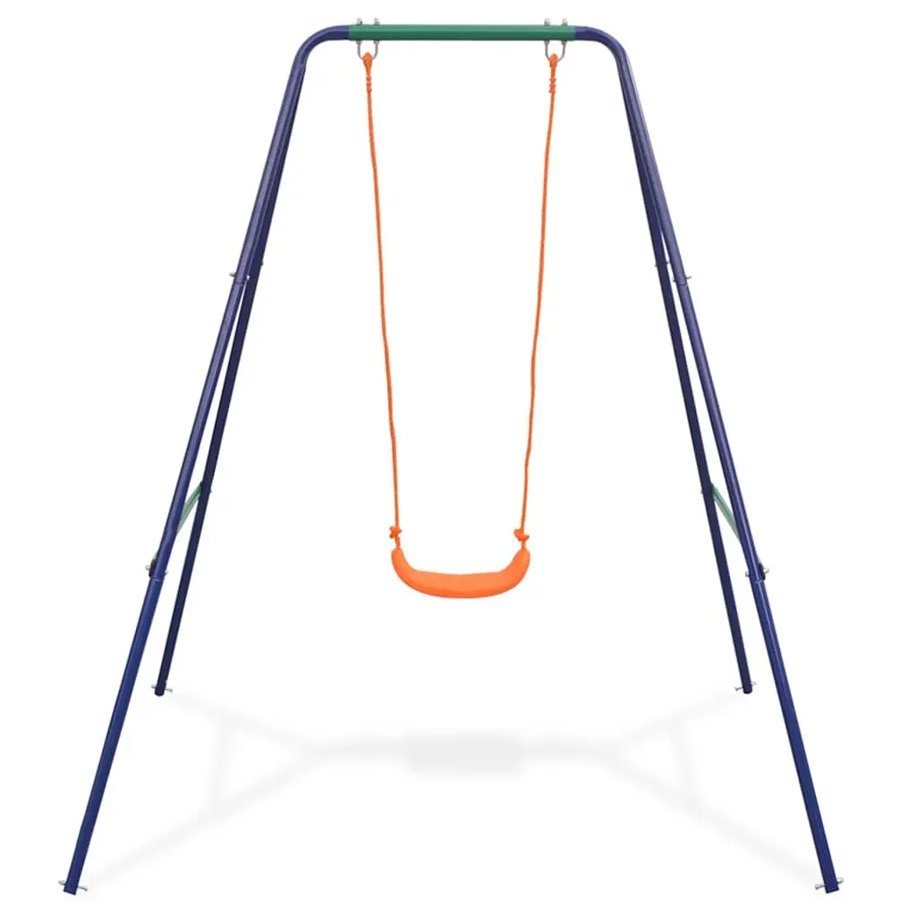 Swing Set Orange A-Frame Outdoor Play Equipment Single and Toddler Swing