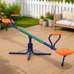 360-Degree Rotating Seesaw Orange Backyard Playground Equipment Kids Outdoor