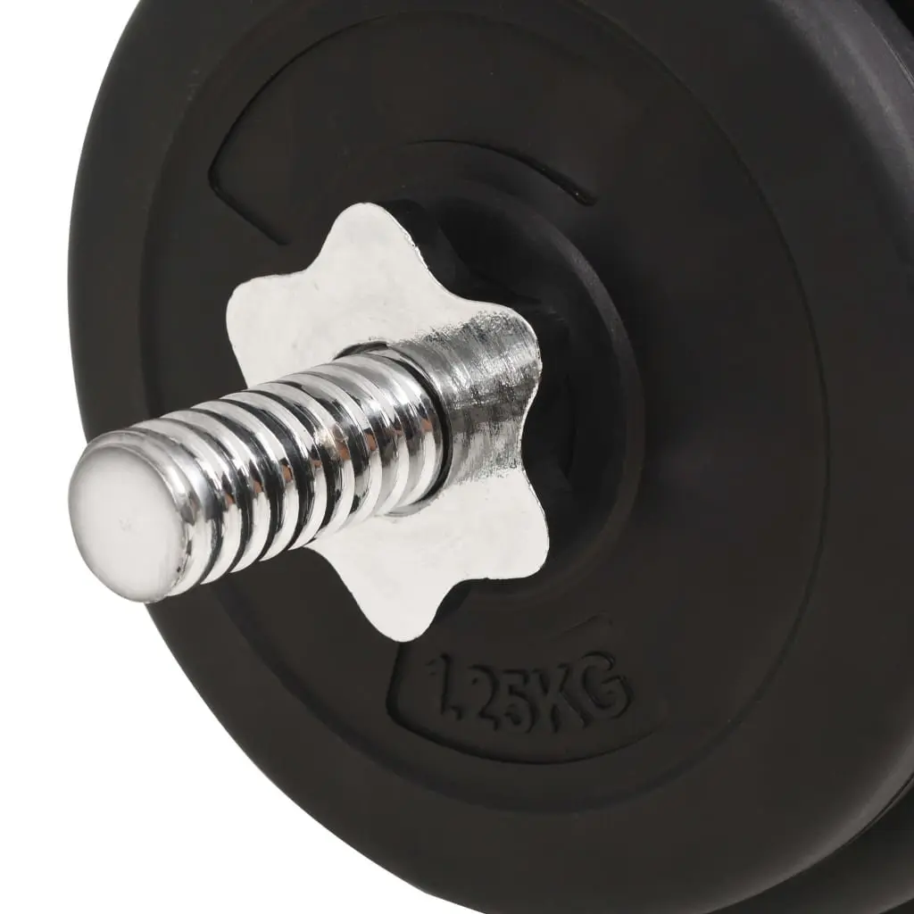 Barbell and Dumbbell Set Black 30kg Strength Training Equipment
