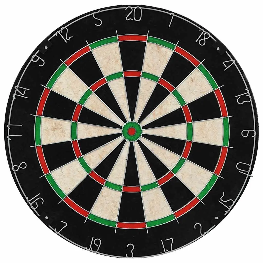 Sisal Dartboard Set with 6 Steel Tip Darts for Indoor Professional Throwing Game and Reduced Bounce-Outs