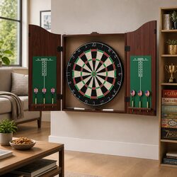 Dartboard and Cabinet Set: Compact, Functional, High Quality