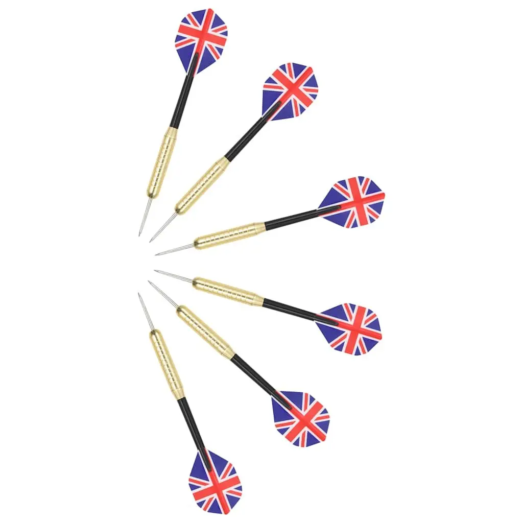 Dartboard Set Sisal MDF Cabinet 6 Steel Tip Darts Indoor Game