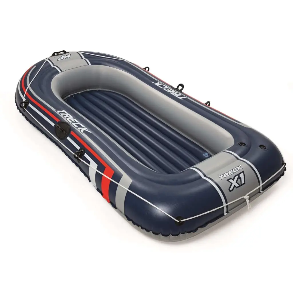 Inflatable Rowing Boat Blue 228cm Recreational 3 Air Chambers Inflatable Floor Grab Cord
