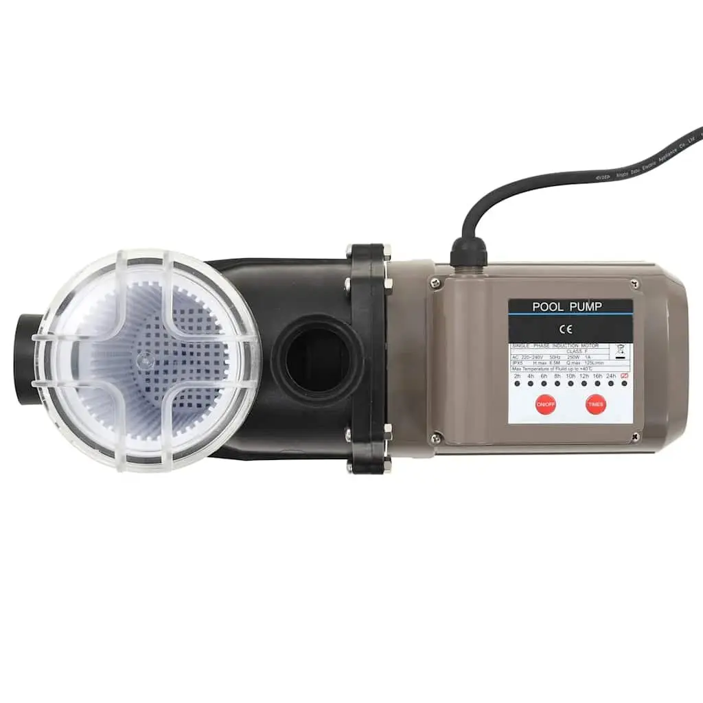 Pool Pump Black 0.25 HP 8000 L/h Above Ground Swimming Circulation System