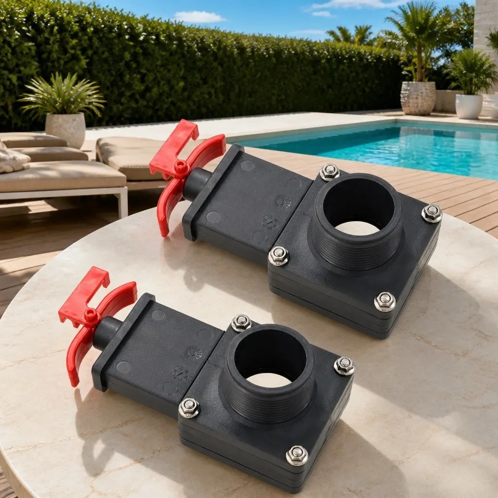 Pool Gate Valve 1.5" Chlorine Resistant 2 Pack with Locking Clip for Flow Control