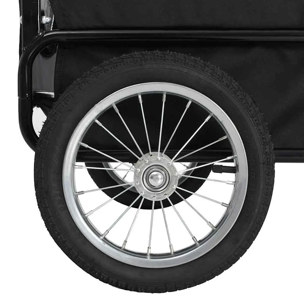 Pet Bike Trailer Jogging Stroller Red Black 2-in-1 with Suspension System and Mesh Windows for Dogs Cats