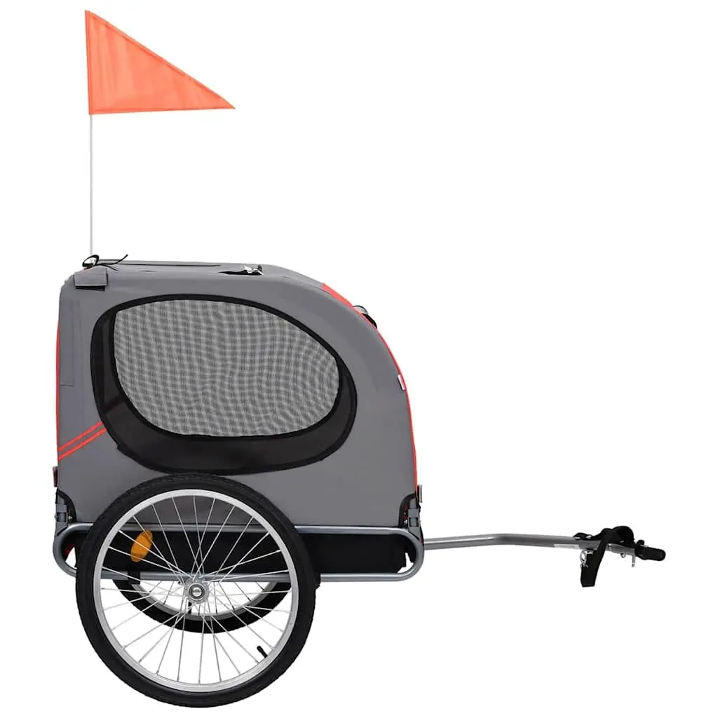Pet Bike Trailer Black Foldable Suspension Dual Mesh Windows