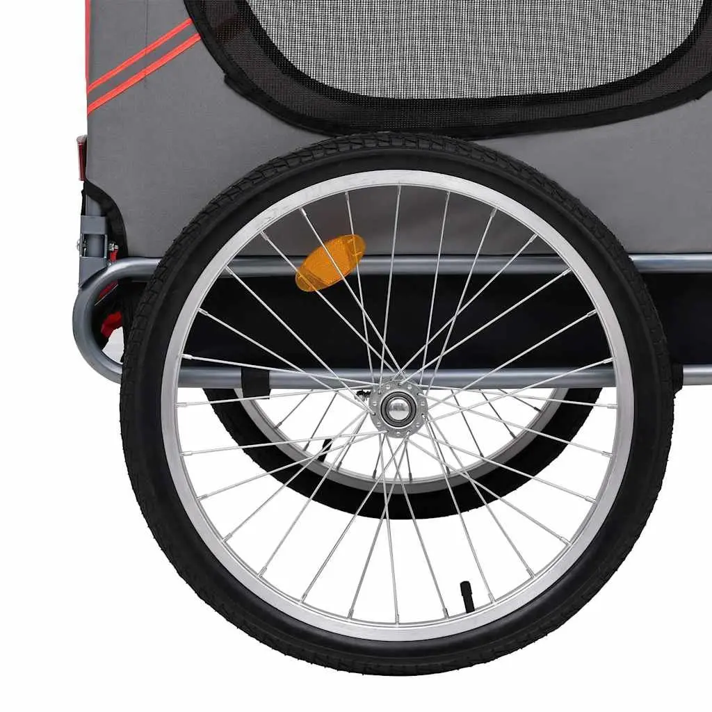 Pet Bike Trailer Black Foldable Suspension Dual Mesh Windows