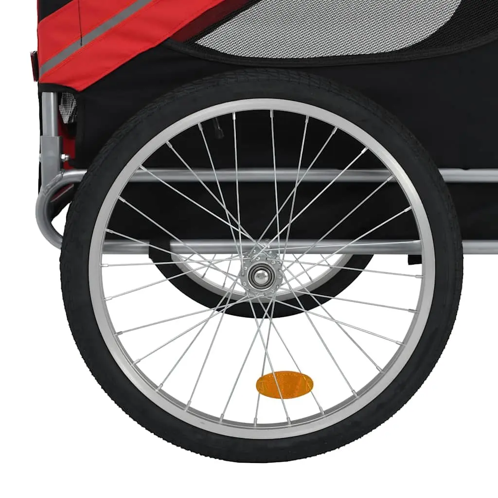 Pet Bike Trailer Black Foldable Dual Entry Mesh Windows
