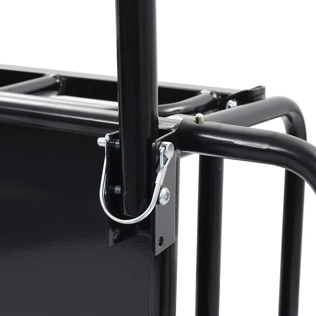 Bike Trailer Black Steel Frame Two-Wheeled Cargo Hauler Foldable Quick-Release Hitch