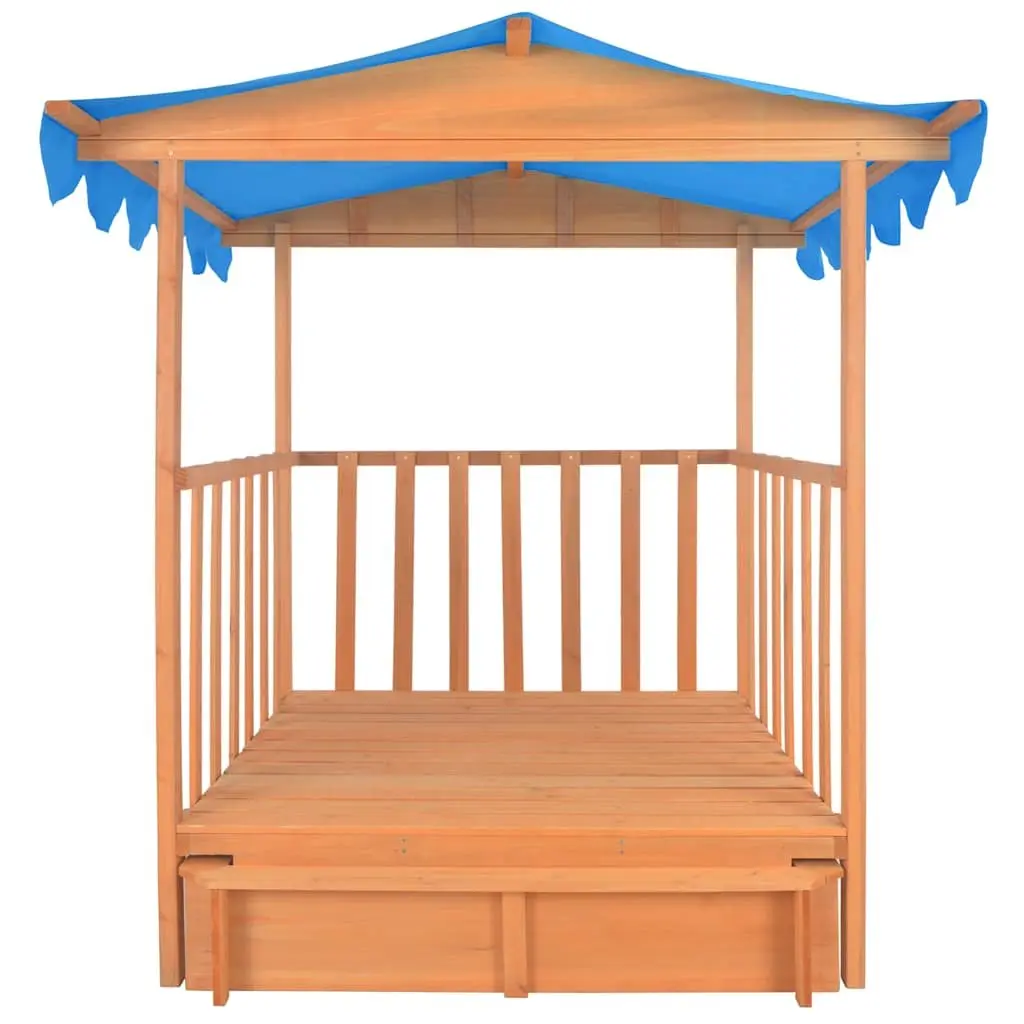 Kids Playhouse Blue Fir Wood Sandbox UV50 Protection