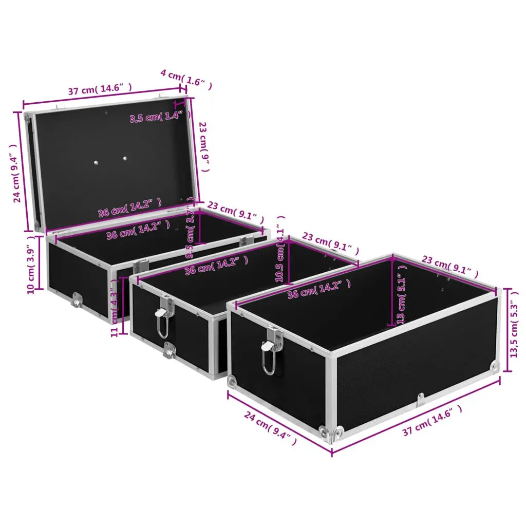 Make-up Case 37x24x40 cm Black Cosmetics Organizer Storage Beauty Vanity Box