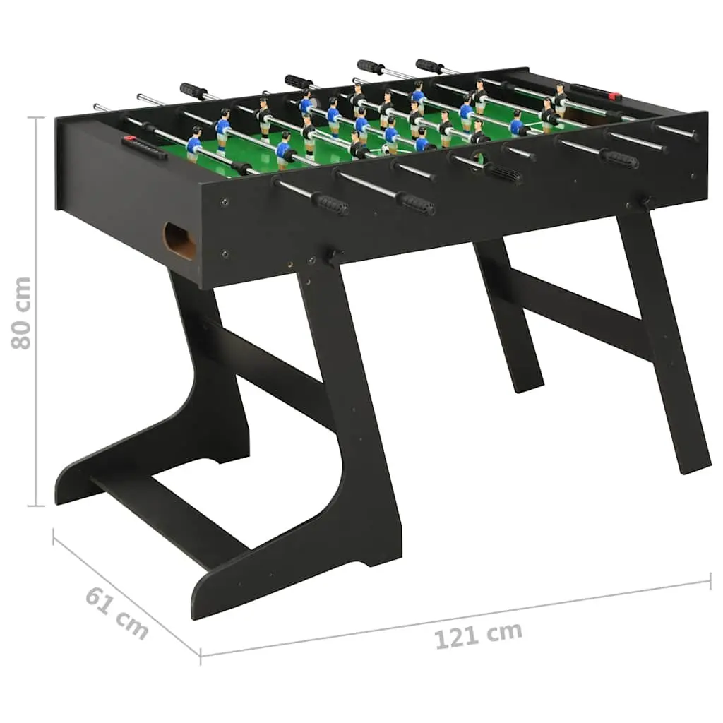 Foosball Table Black 121cm Folding Indoor Game Room Sturdy MDF Construction