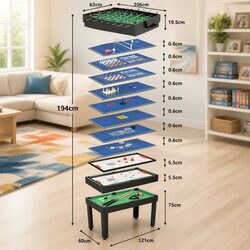 Compact 15-in-1 Game Table with Multiple Game Options