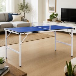 Ping Pong Table 5ft Portable Indoor Compact Tennis Game Foldable with Net Posts