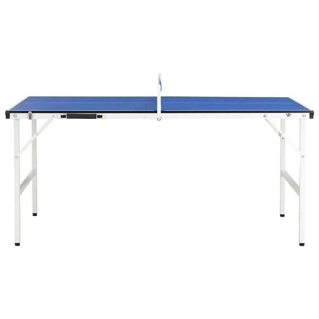 Ping Pong Table Blue 5ft Portable Indoor Compact Foldable with Net Posts