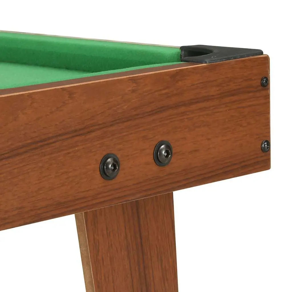 Mini Pool Table Brown Green 92x52x19cm Portable Tabletop Billiards Game