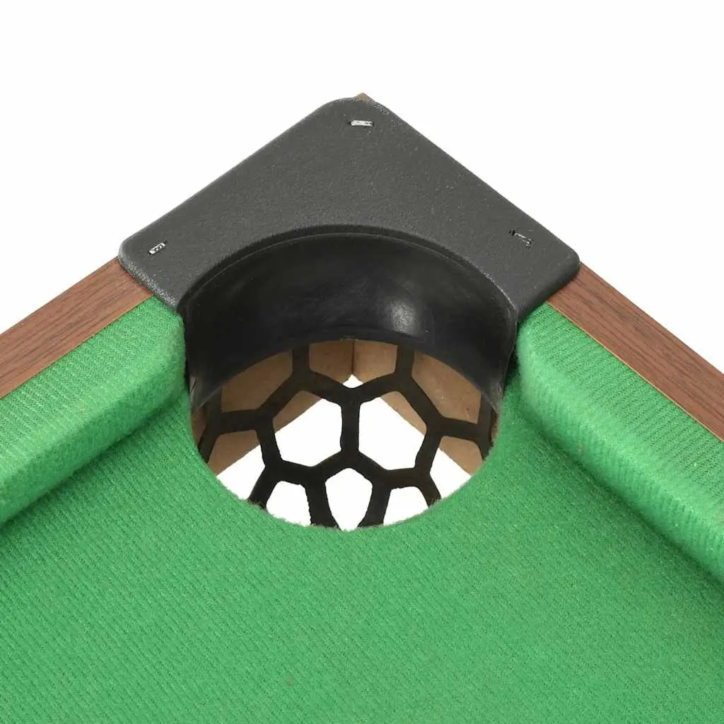Mini Pool Table Brown Green 92x52x19cm Portable Tabletop Billiards Game