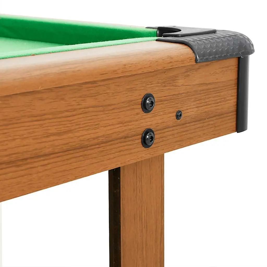 Billiard Table Brown 4 Feet Indoor Green Playing Surface with Integrated Leg Levellers