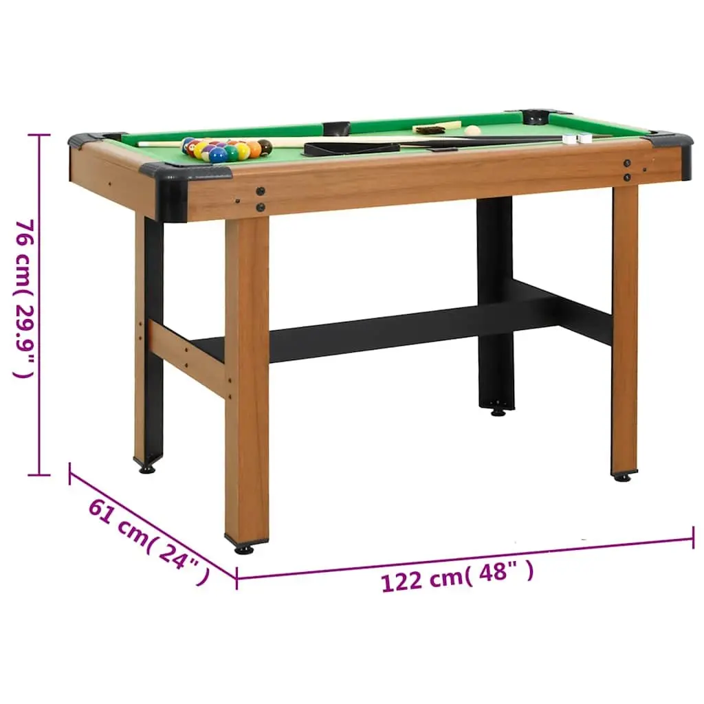 Billiard Table Brown 4 Feet Indoor Green Playing Surface with Integrated Leg Levellers