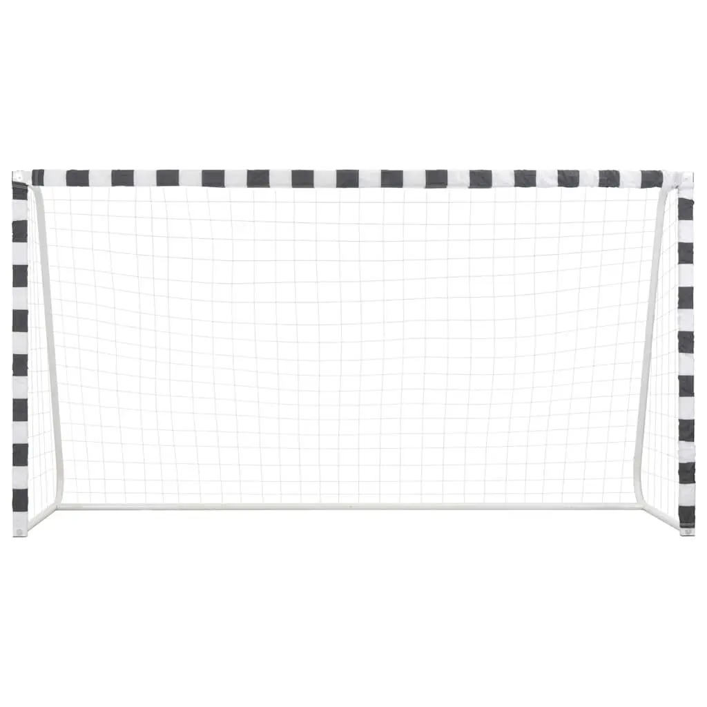 Soccer Goal White Black 300x160x90 cm Durable Weather-Resistant Metal Frame for Adults Kids Backyard Play