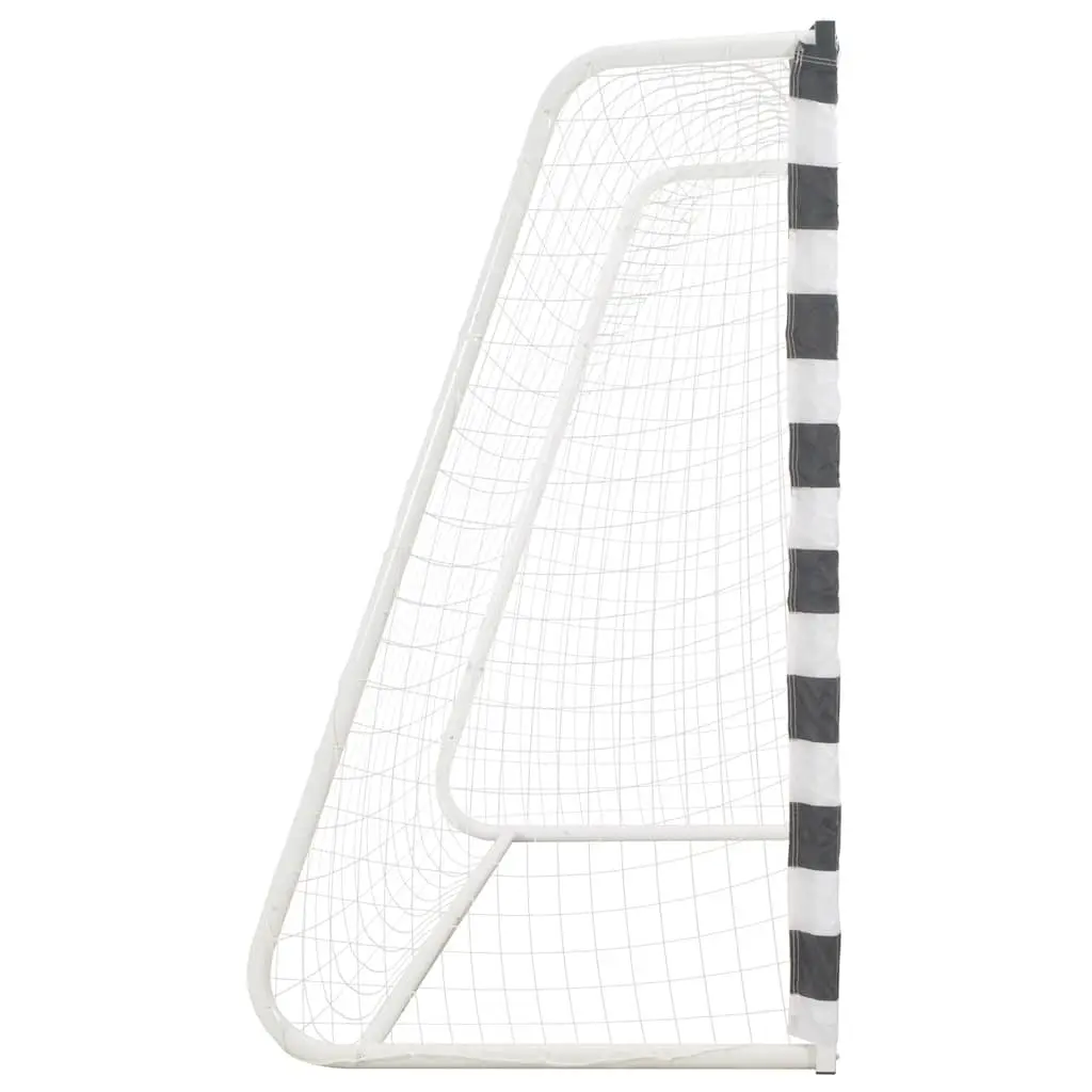 Soccer Goal White Black 300x160x90 cm Durable Weather-Resistant Metal Frame for Adults Kids Backyard Play