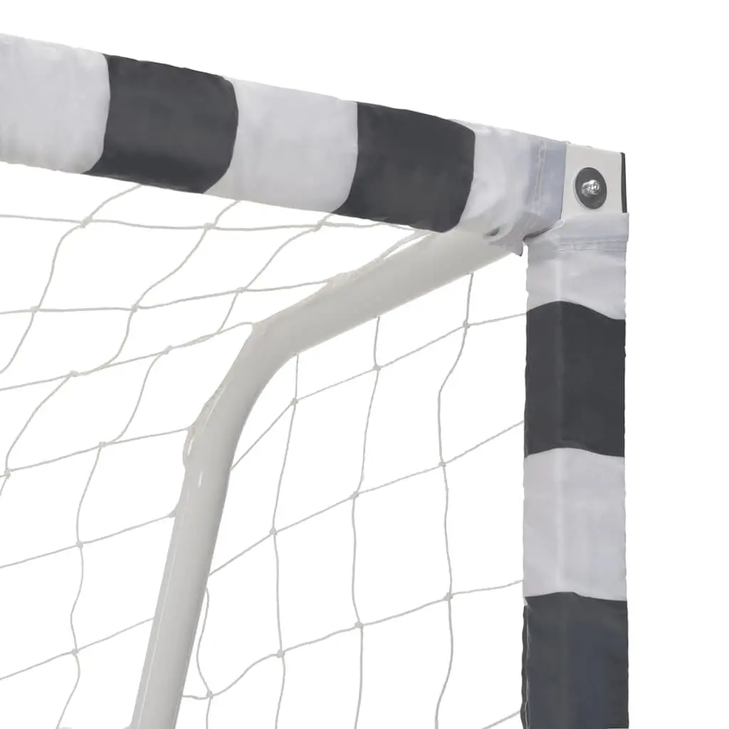 Soccer Goal White Black 300x160x90 cm Durable Weather-Resistant Metal Frame for Adults Kids Backyard Play