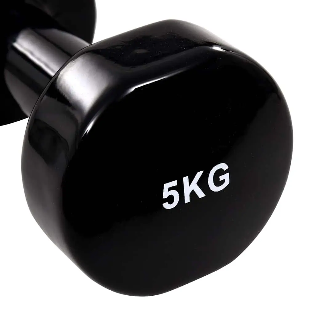 Cast Iron Dumbbell Pair 2x5kg Home Gym Free Weights Strength Training Exercise
