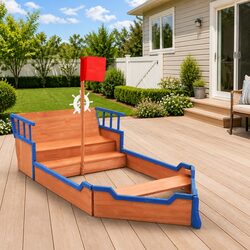 Concise Pirate Ship Sandbox for Outdoor Fun