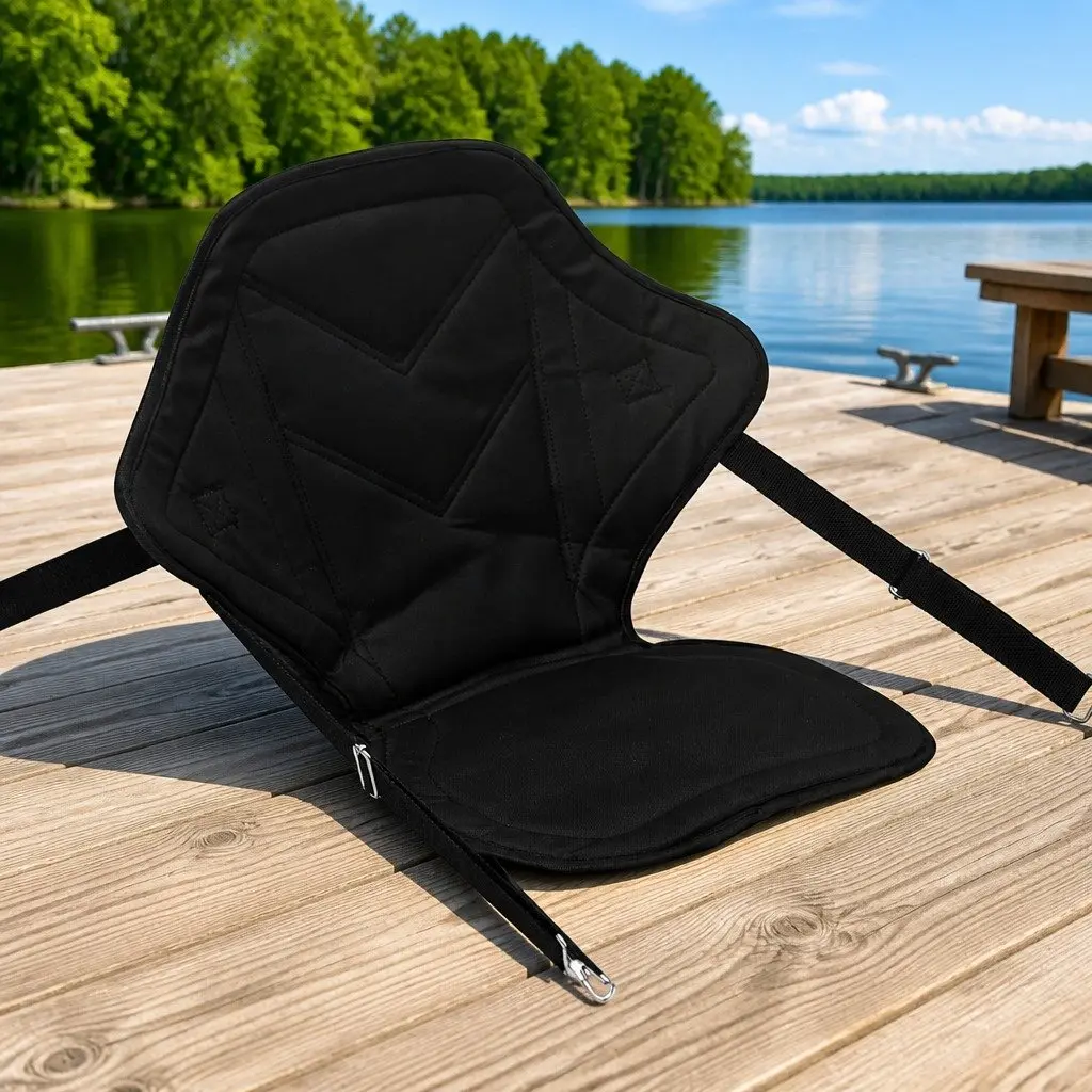 Kayak Seat Foldable Adjustable Polyester Neoprene Back Support for Paddle Board Water Sports