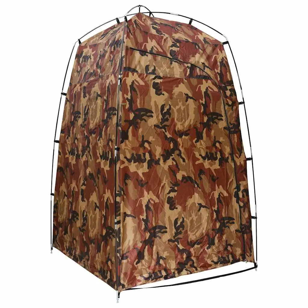 Portable Shower Privacy Tent Camouflage Fiberglass Poles Covered Roof Easy Access