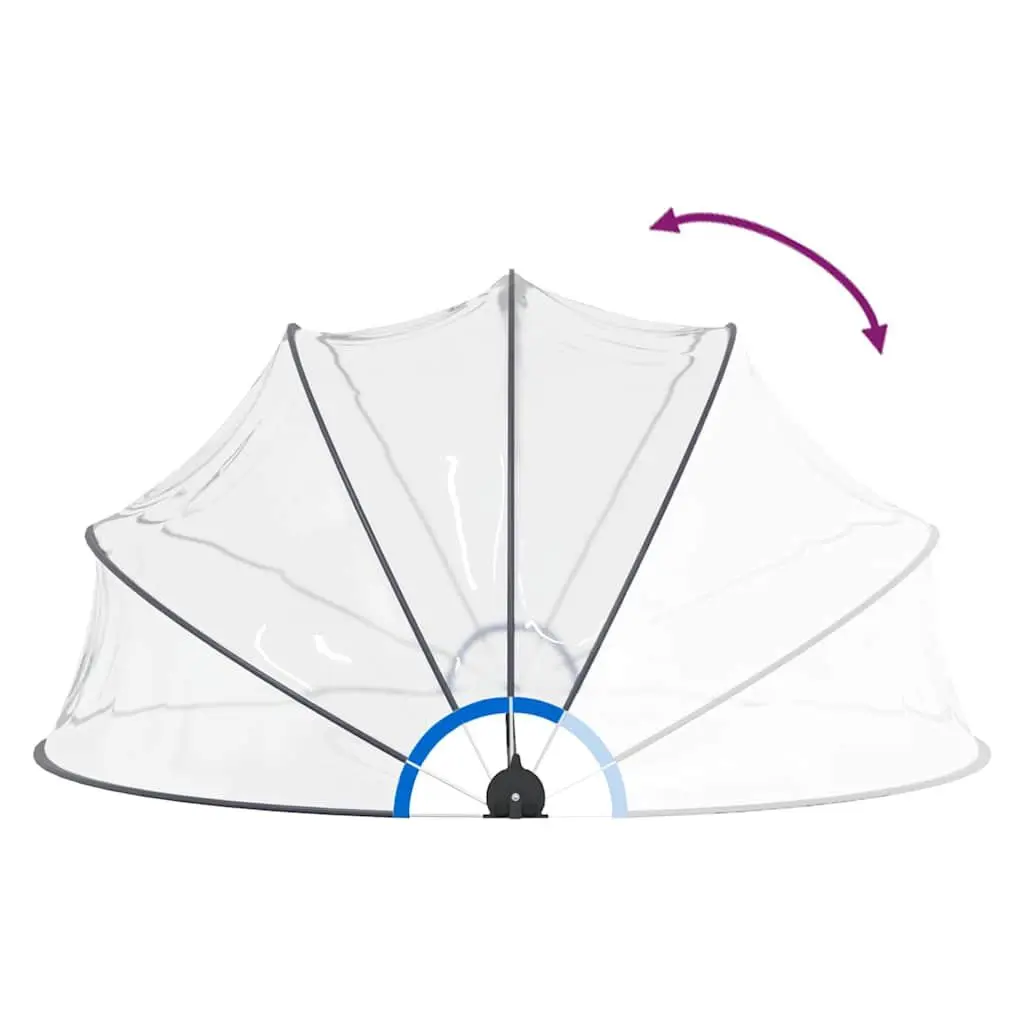 Pool Dome Transparent 440x220 cm Shelter for Above Ground Swimming Pool with Easy-open Hinge Mechanism