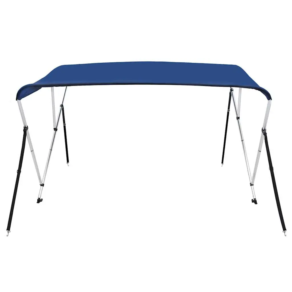 Boat Bimini Top Blue 3 Bow Frame Adjustable Width Marine Canopy Sun Shade