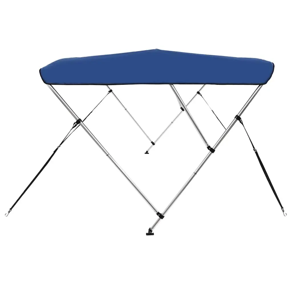 Boat Bimini Top Blue 3 Bow Frame Adjustable Width Marine Canopy Sun Shade