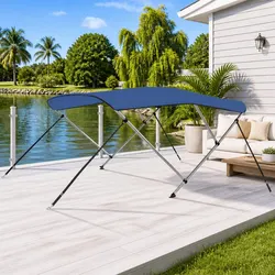 Compact 3 Bow Bimini Top Canopy - Boat Shade Essentials