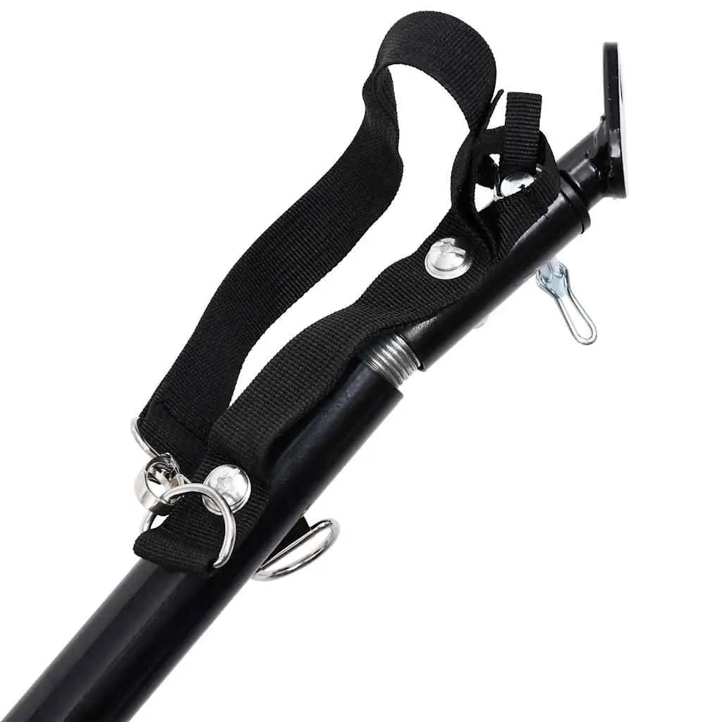 2-in-1 Pet Bike Trailer Jogging Stroller Red Black Sturdy Steel Frame Mesh Windows Suspension System Swivel Wheel