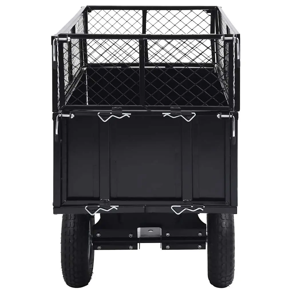 Tipping Trailer Green Adjustable Height 150 kg Load Capacity Folding Side Walls for Lawn Mower