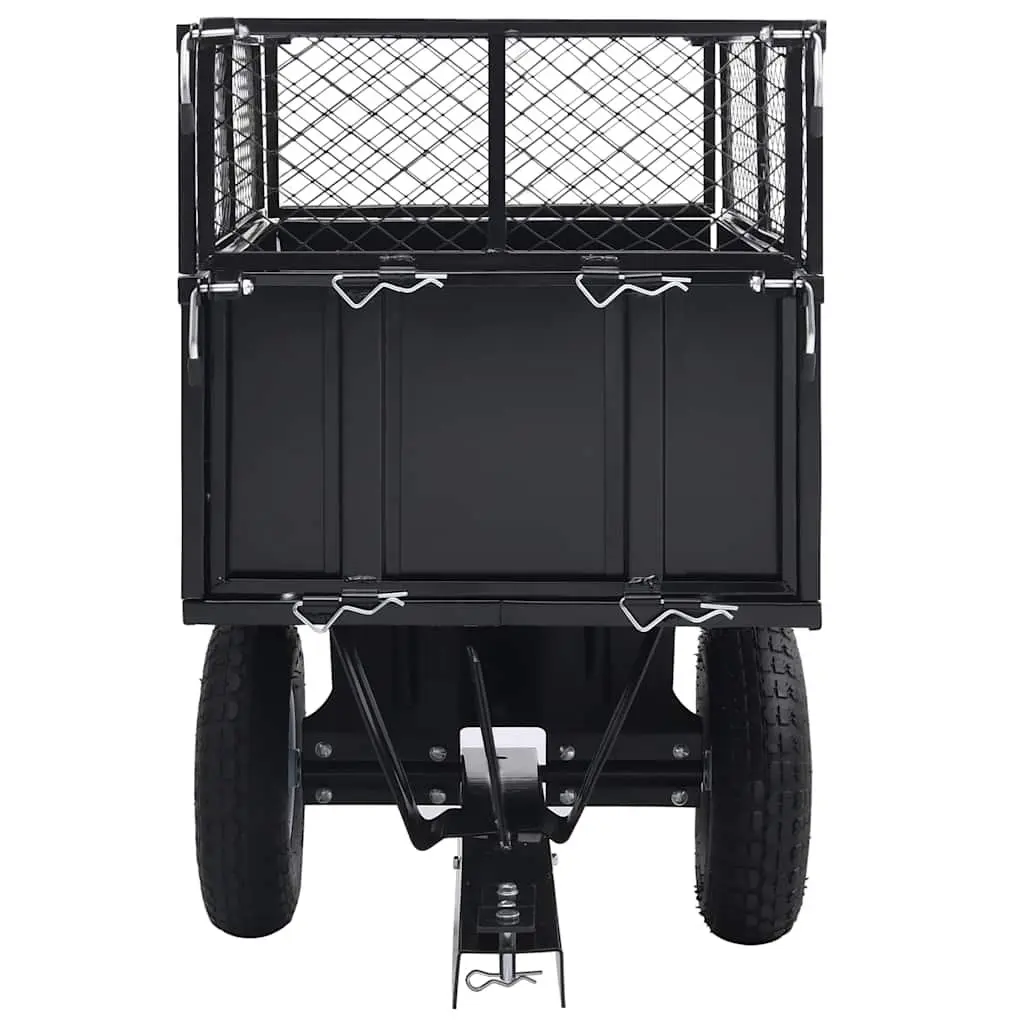Tipping Trailer Green Adjustable Height 150 kg Load Capacity Folding Side Walls for Lawn Mower