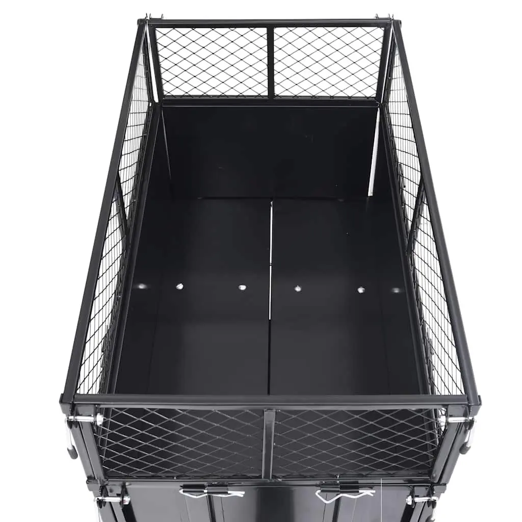 Tipping Trailer Green Adjustable Height 150 kg Load Capacity Folding Side Walls for Lawn Mower