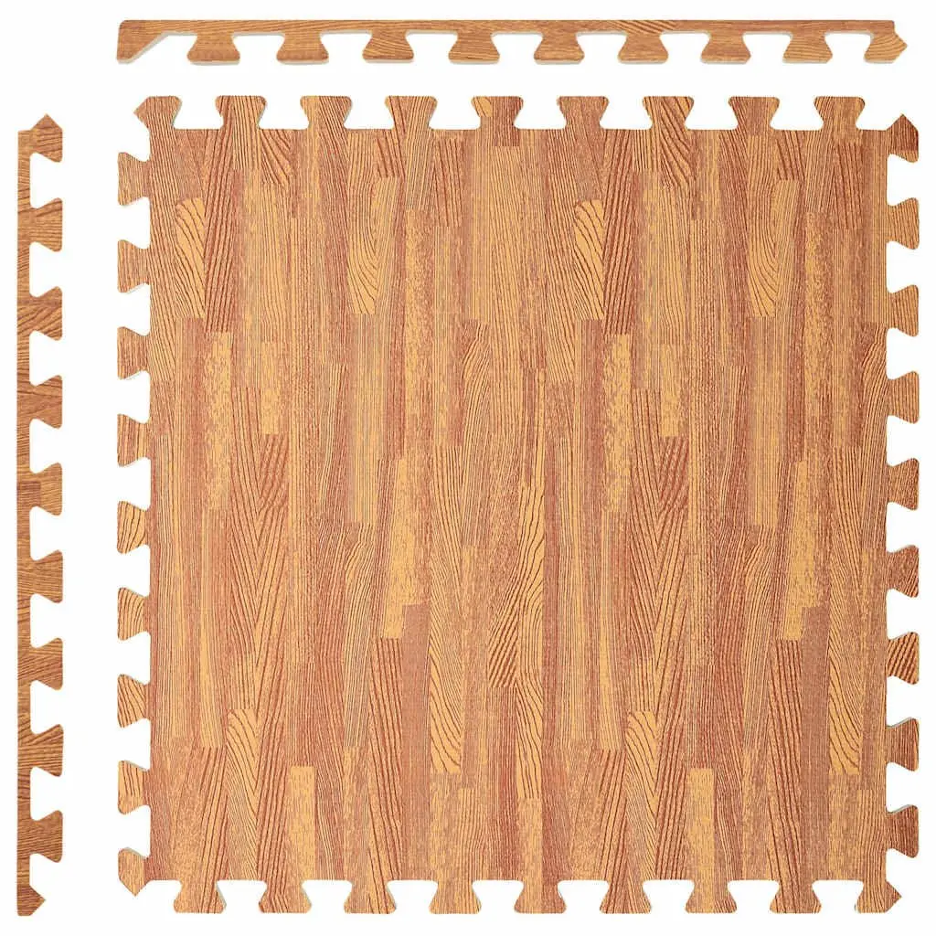 Exercise Floor Mats Brown 12 Piece EVA Foam Puzzle Tiles Anti-slip Surface