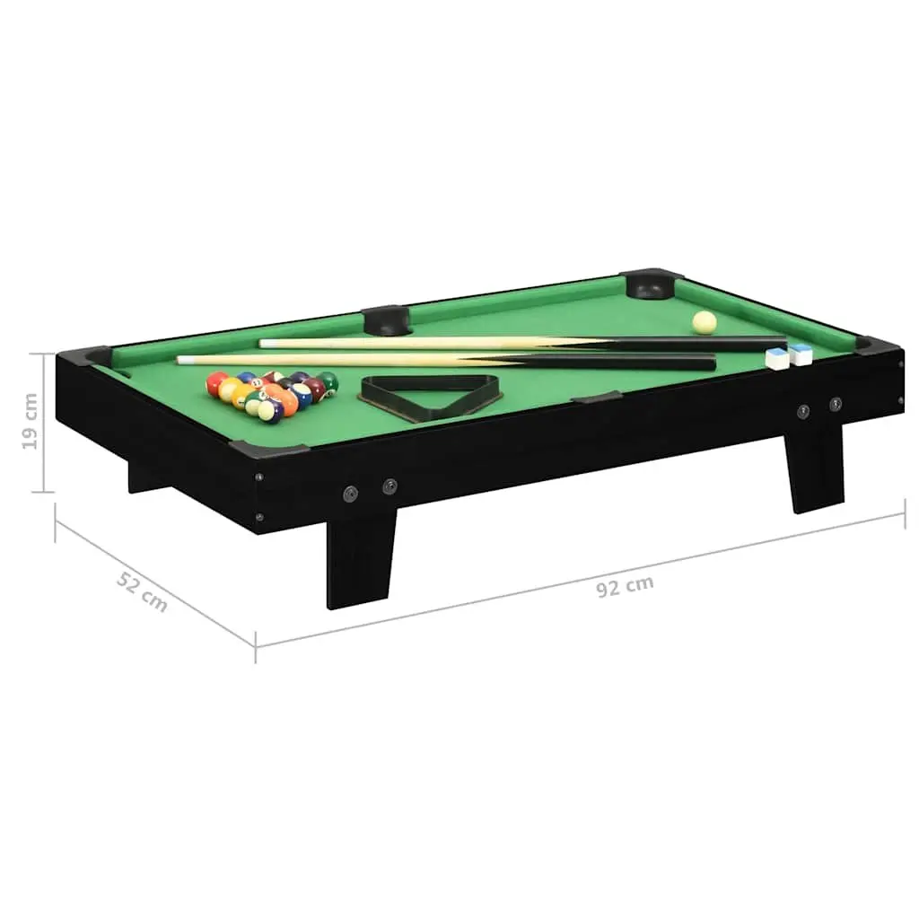Mini Pool Table Black 92x52x19cm Portable Tabletop Billiards Game Set