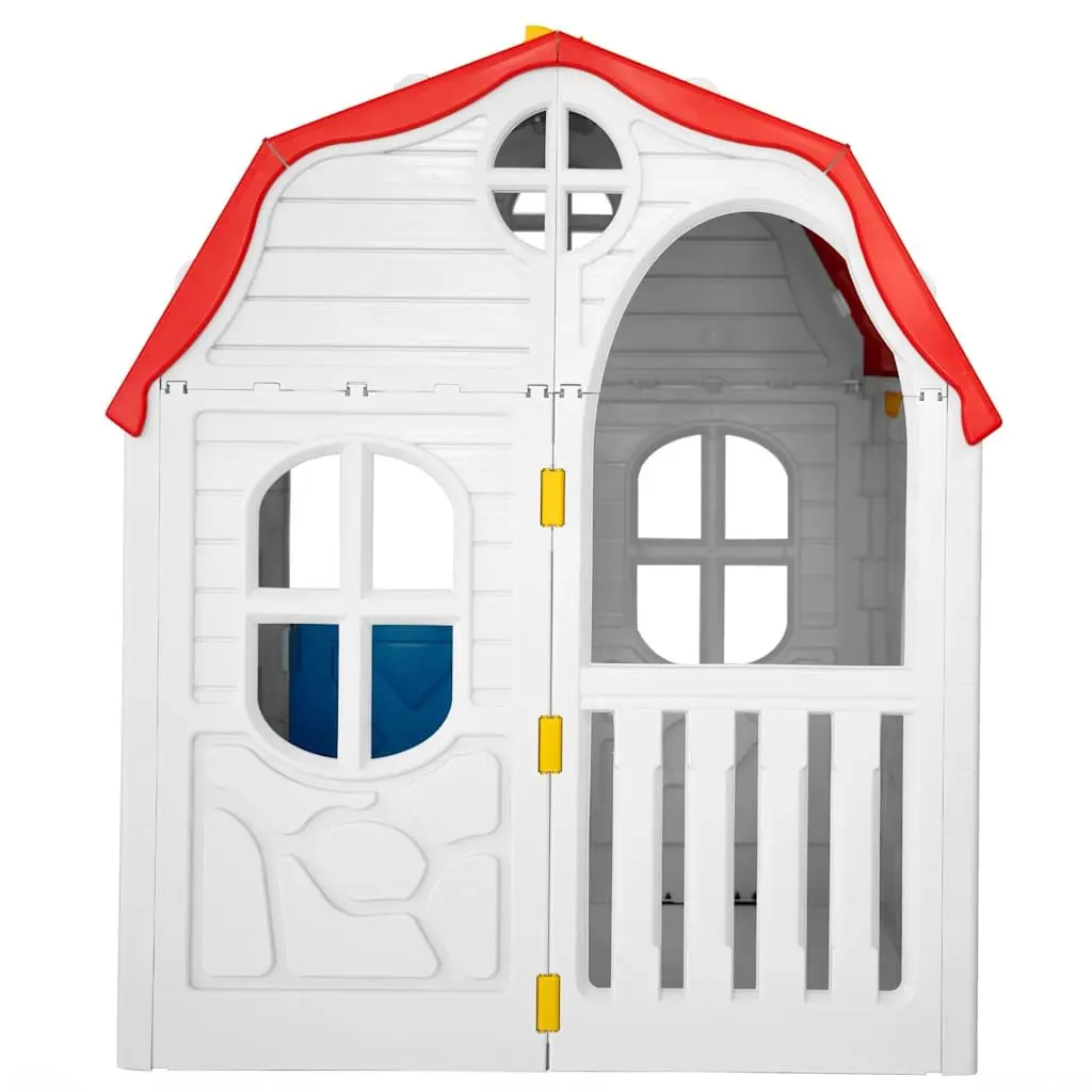 Kids Foldable Playhouse Cottage Portable Play Centre Multicolour Door Windows
