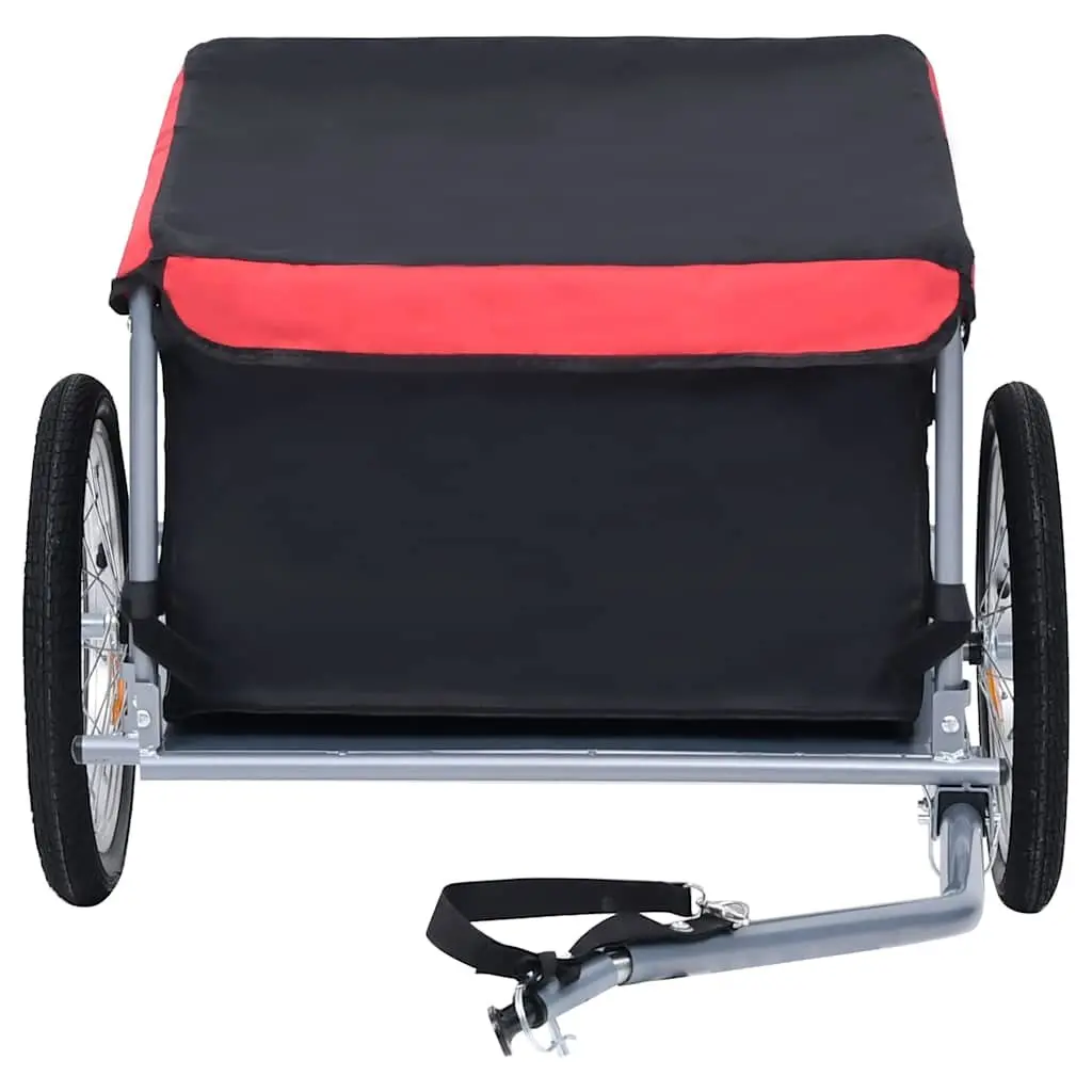 Bike Trailer Black Steel Frame Foldable Cargo Accessory 65kg Load Capacity