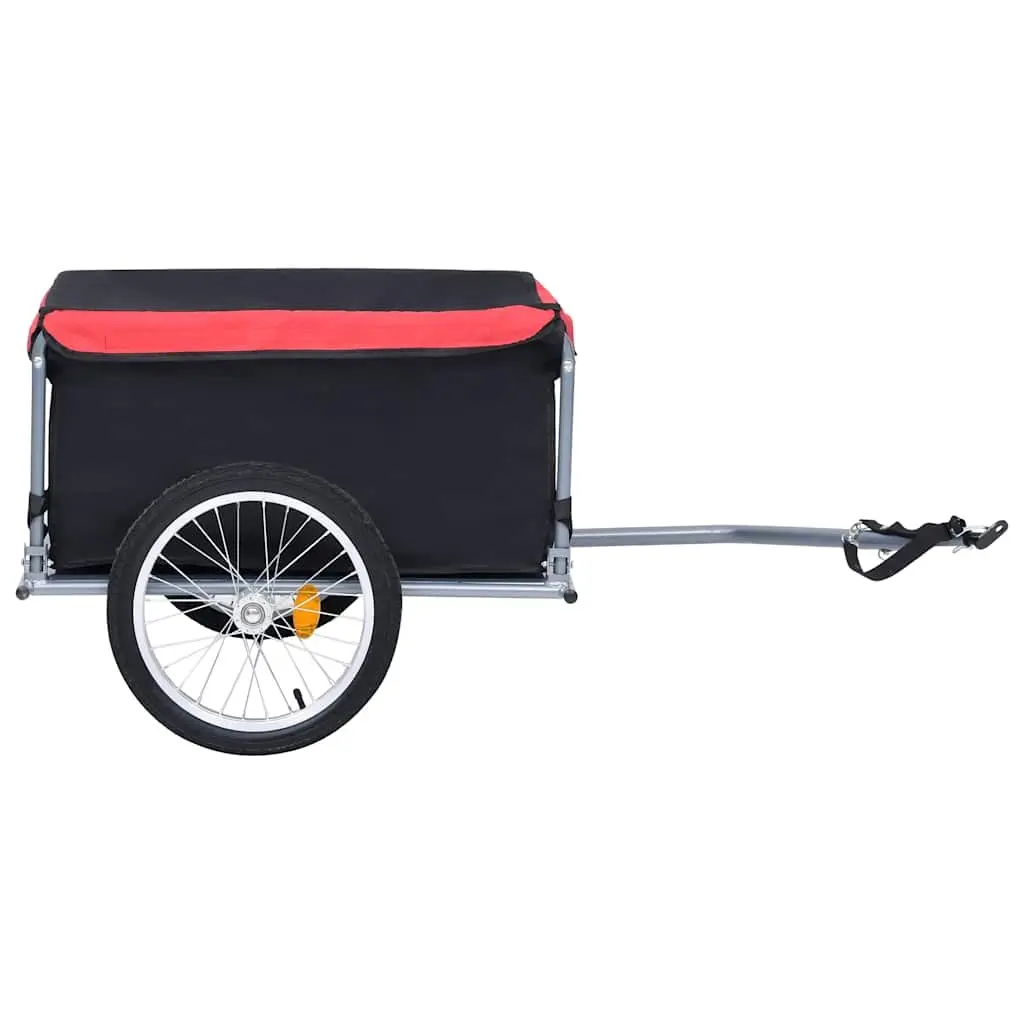 Bike Trailer Black Steel Frame Foldable Cargo Accessory 65kg Load Capacity