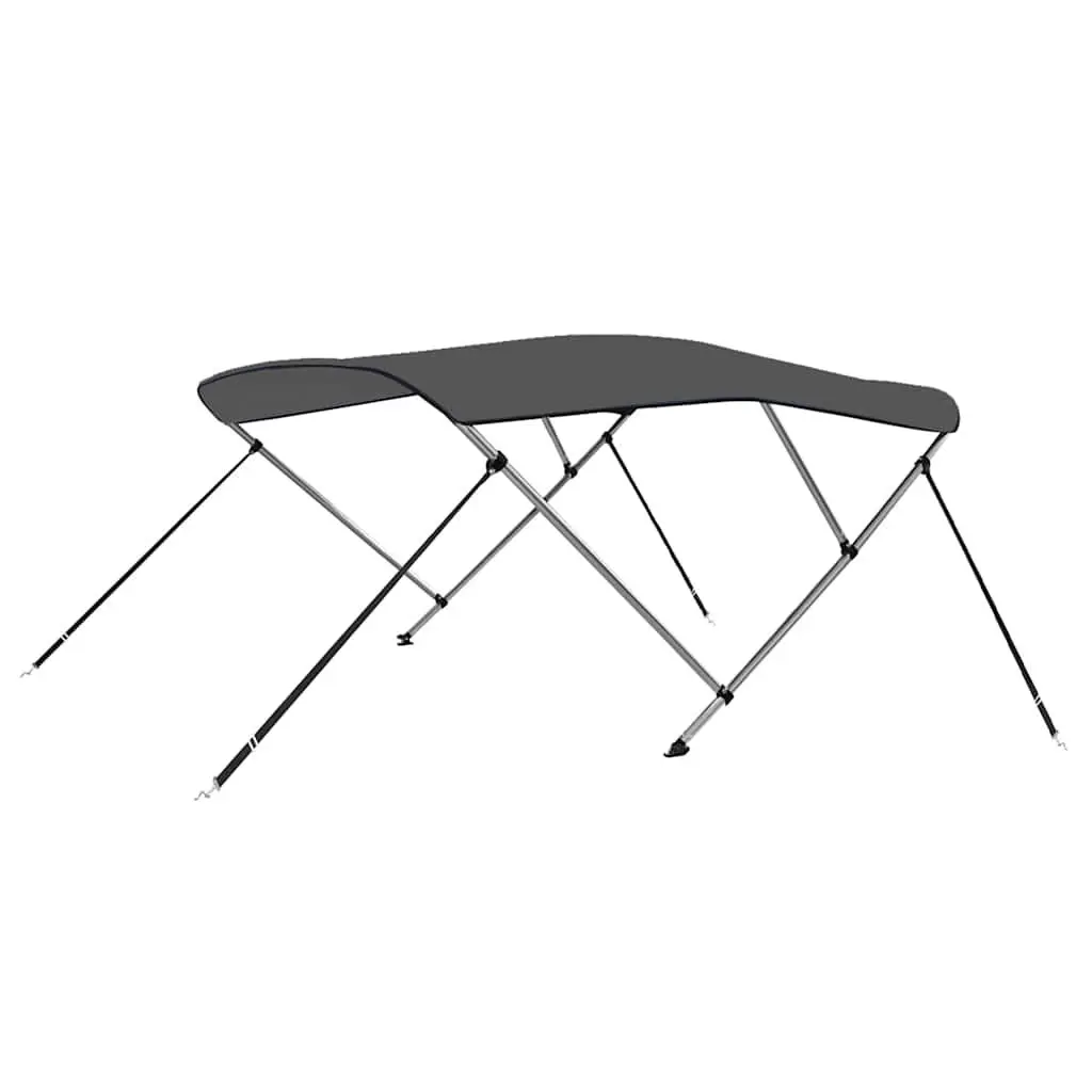 3 Bow Bimini Top Boat Canopy Anthracite Adjustable Width Marine Sun Shade 137 cm Height